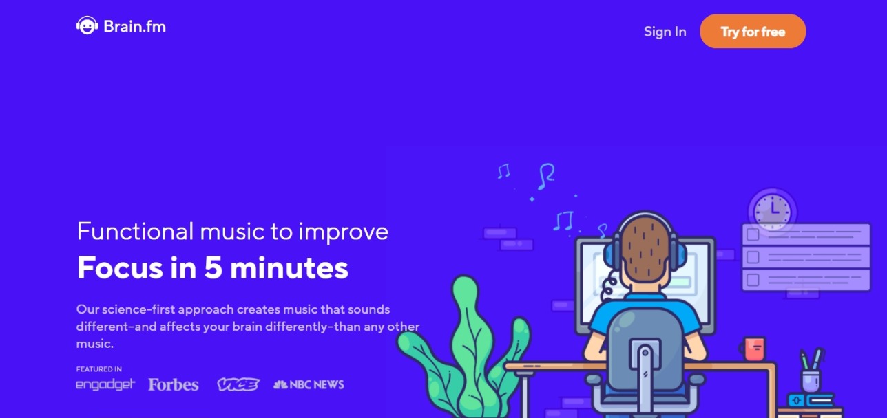 Brain.fm remote tool for productive teams