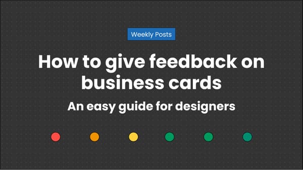 How to give feedback on business cards - easy guide for designers