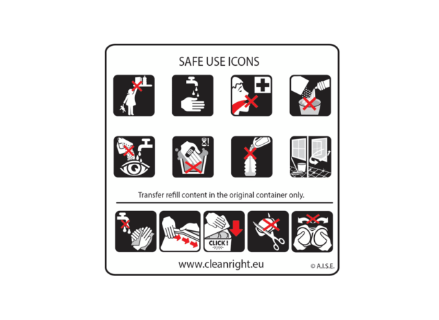 Household Cleaning Safe-Use Icons — publisher reference preview