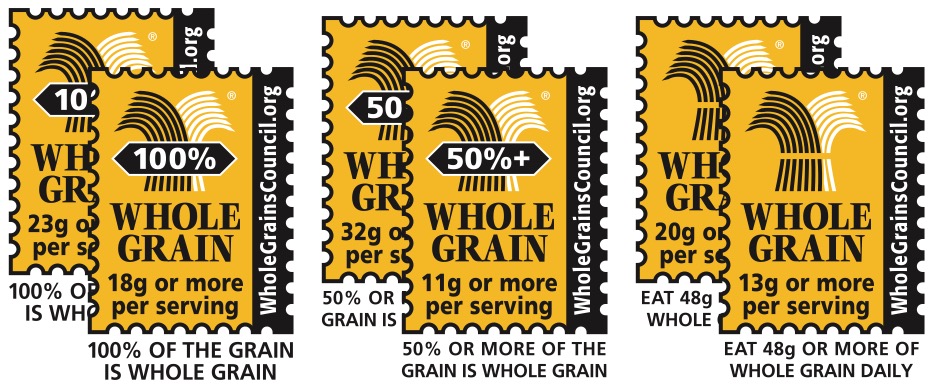 Whole Grain Stamp — label examples