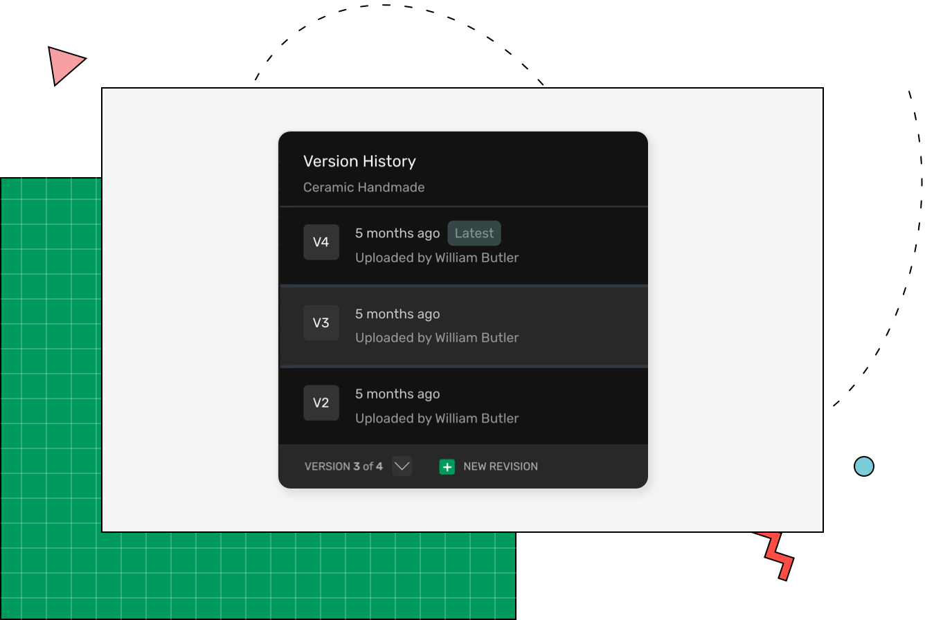 Manage all your design revisions in one clutter-free space