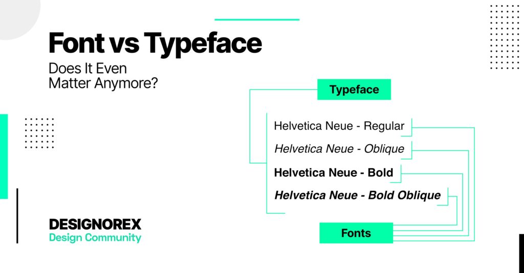 font vs typeface vs family