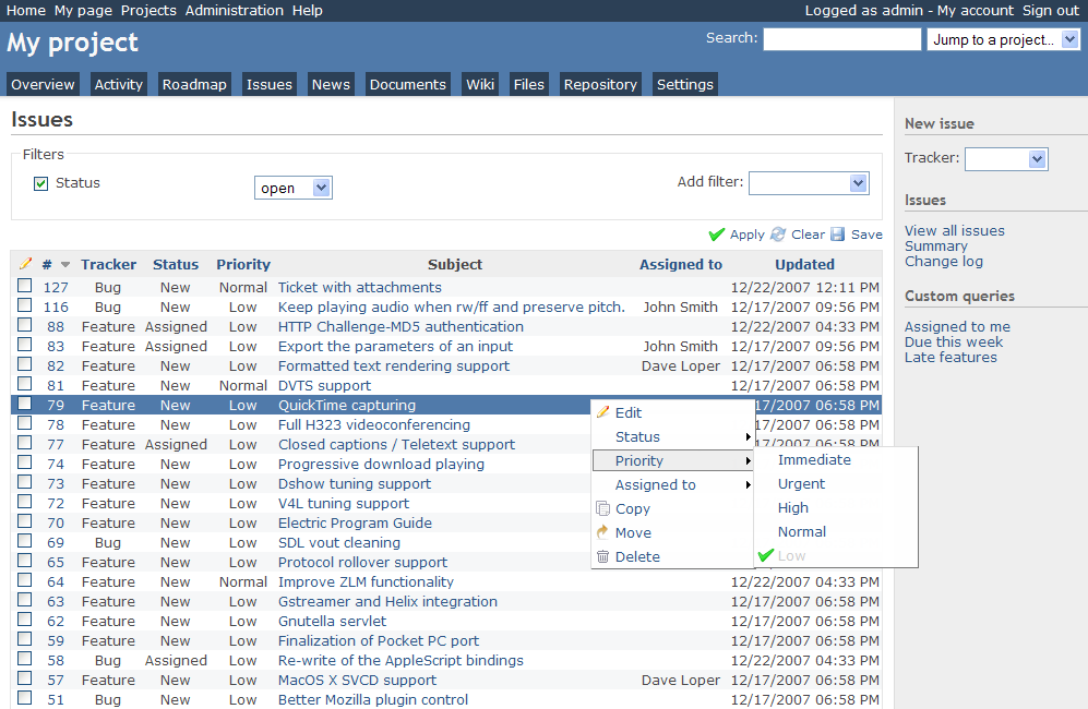 redmine-project-mangagement