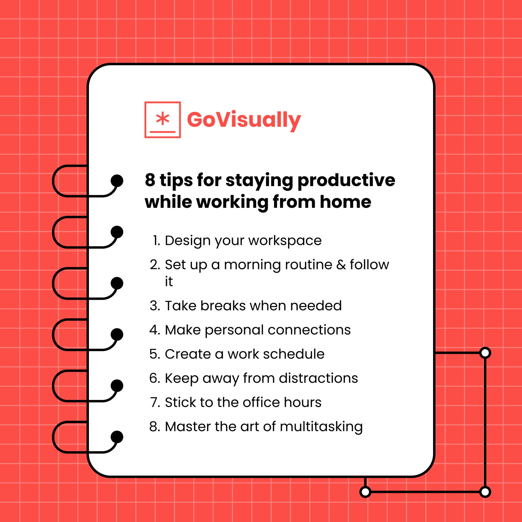 How to stay productive at home with remote work - GoVisually