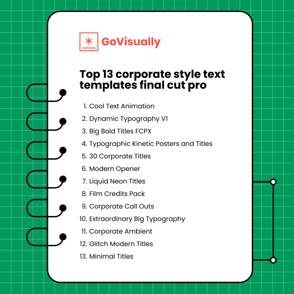Top 13 corporate style text templates final cut pro 