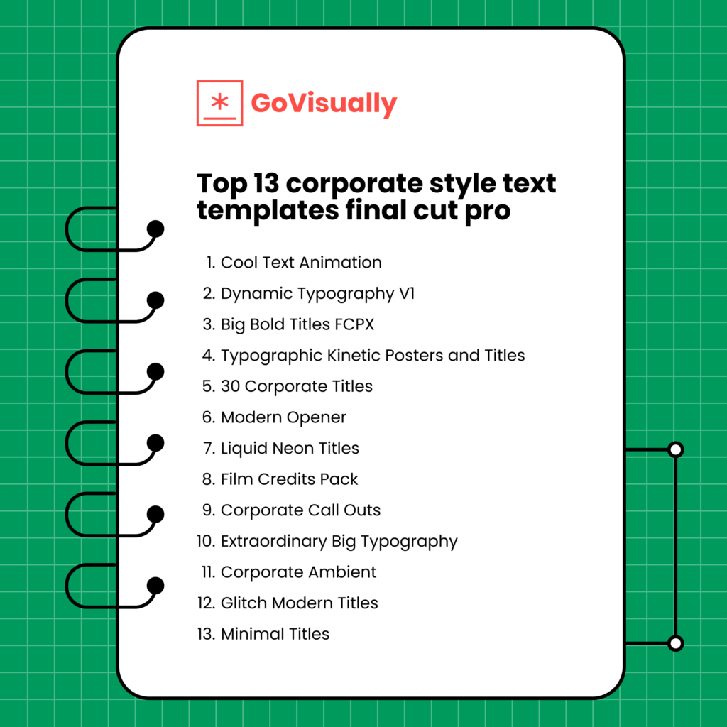 13 Best Corporate style text templates Final Cut Pro to use GoVisually