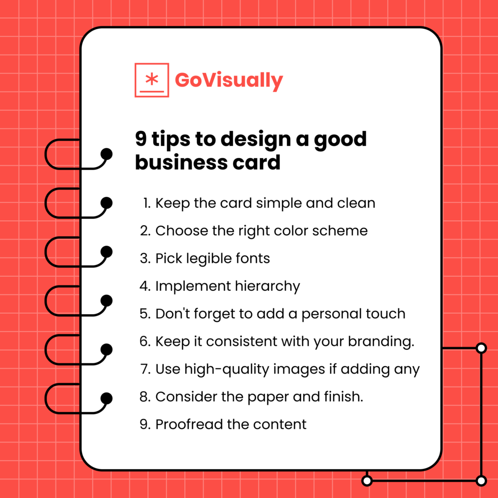 9 tips to design a good business card