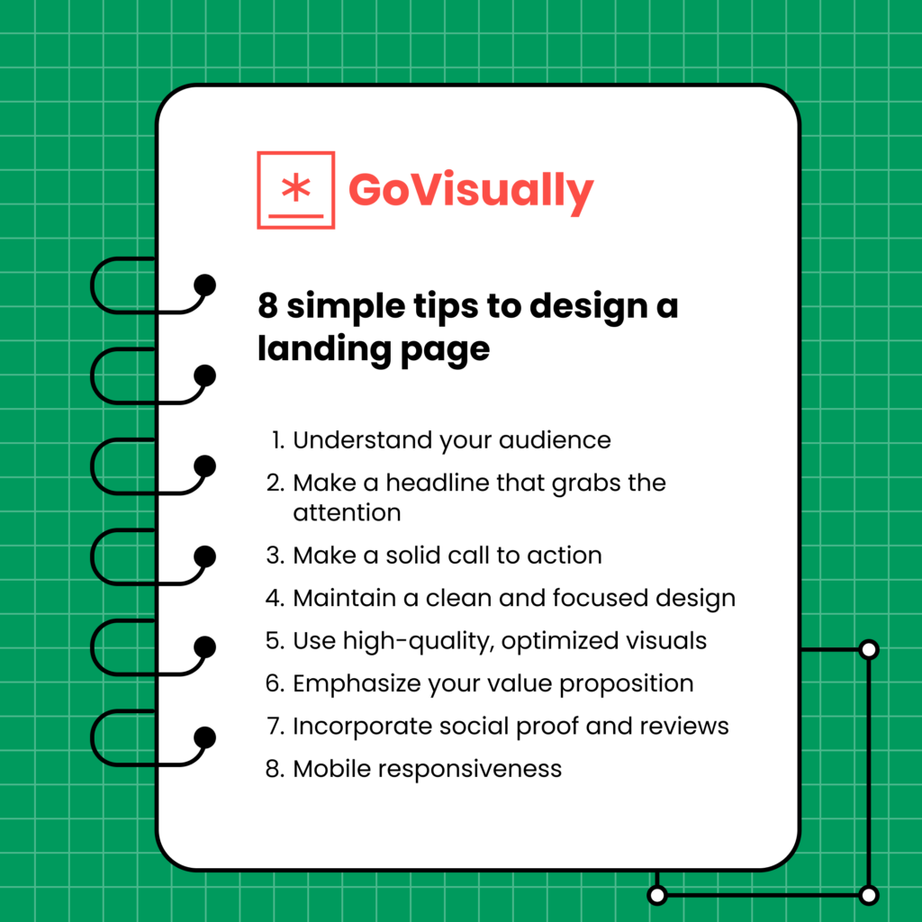 8 simple tips for designers to design a landing page - GoVisually