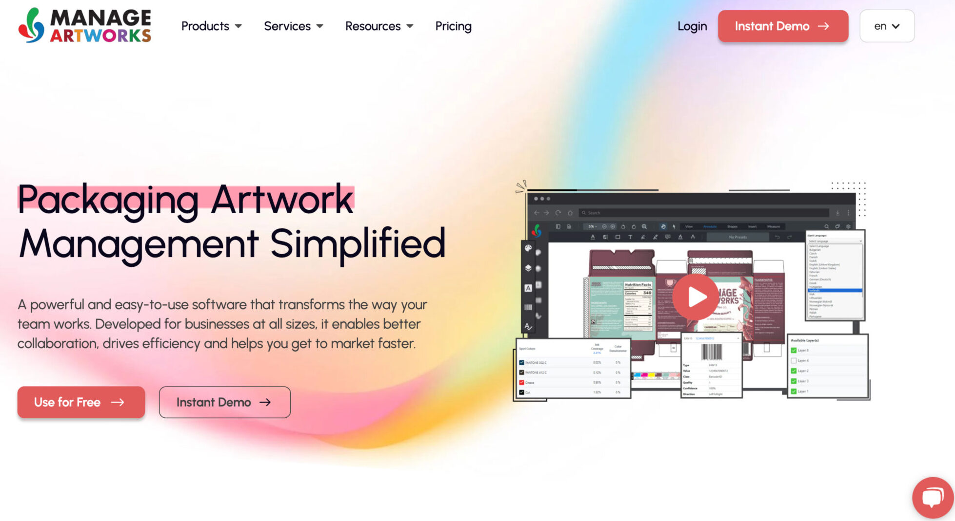 Manageartworks homepage