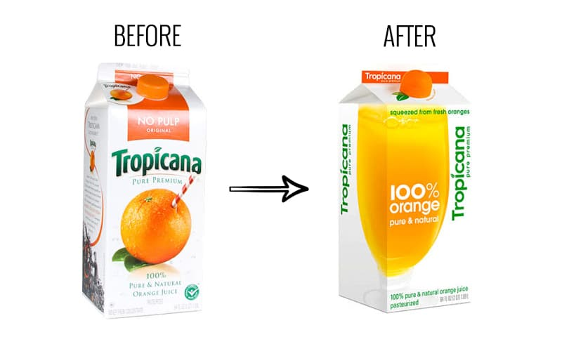 Tropicana packaging comparison
