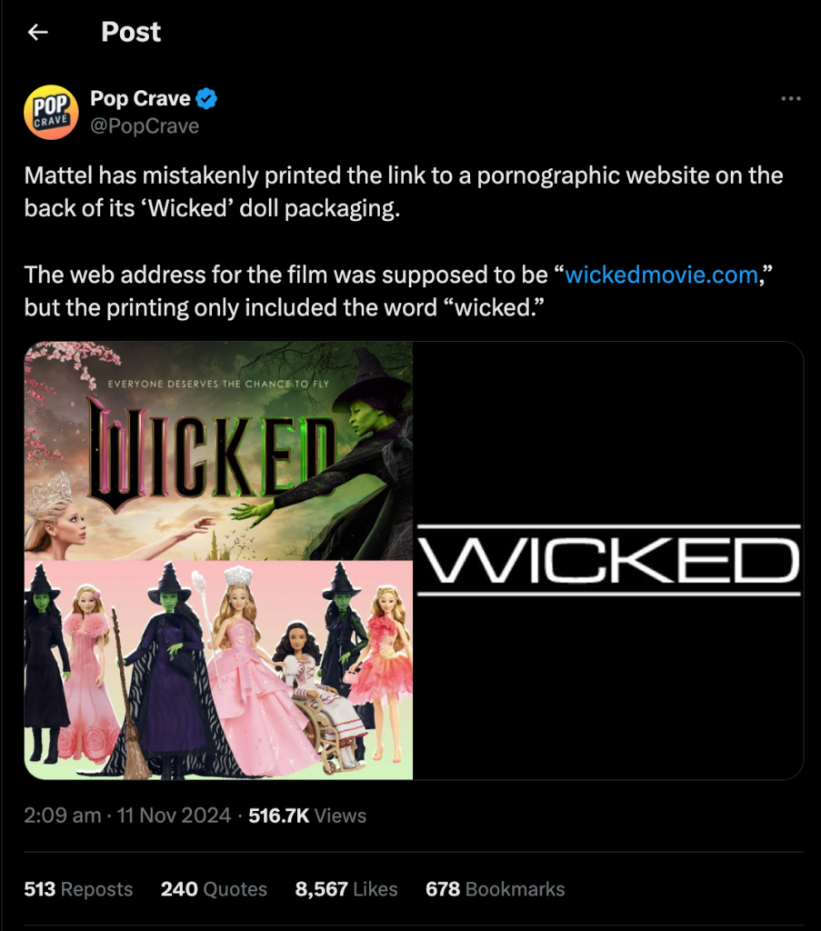 Mattel's wicked doll recall